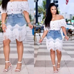 Ms. Bling 'Shania" Denim Skirt New Arrivals