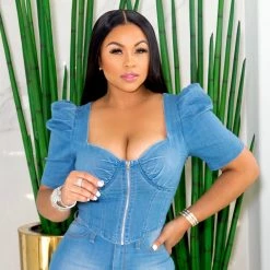 Ms. Bling "Vixen" Denim Top New Arrivals