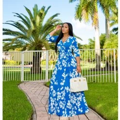 Ms. Bling New Arrivals Hydrangea Wrap Dress
