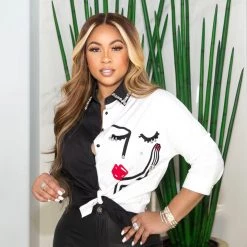 Ms. Bling "Lady" Rhinestone Blouse