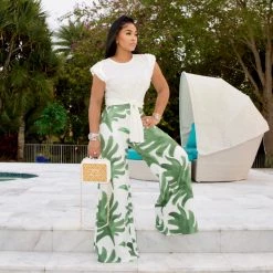 Ms. Bling "Keep Palm" Palazzo Pants
