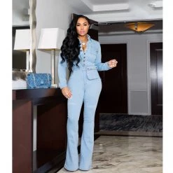 Ms. Bling "Tribeca" Denim Jumpsuit