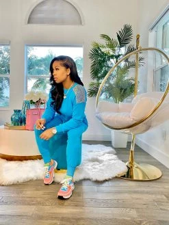 Ms. Bling "Spectacular" Crystal Knit Jogger Set 💎