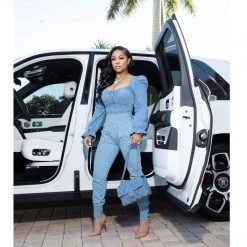 Ms. Bling New Arrivals "Adriana" Denim Top