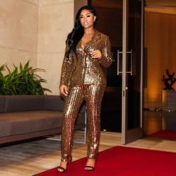 Ms. Bling “Outstanding” Stretch Sequin Suit