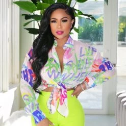 Ms. Bling New Arrivals "Grafitti" Blouse