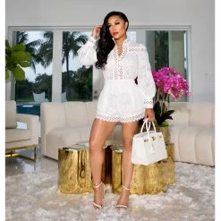 Ms. Bling Angelica Embroidered Short Set