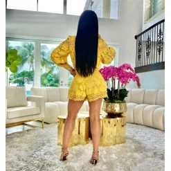 Ms. Bling New Arrivals Angelica Embroidered Short Set