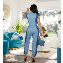 Ms. Bling New Arrivals "Fine Forever" Denim Jumpsuit