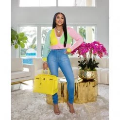 Ms. Bling New Arrivals Diamond Girl Cropped Cardigan