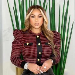 Ms. Bling New Arrivals "Paris" Puff Sleeve Top