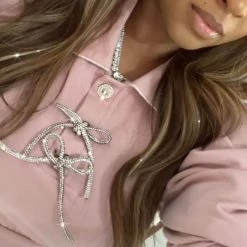 Ms. Bling New Arrivals Perfection Rhinestone Blouse 💎