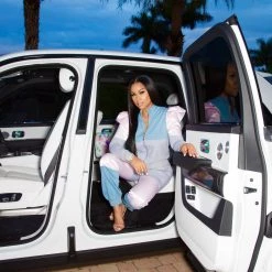 Ms. Bling New Arrivals "Jetsetter" Denim Jogger Set