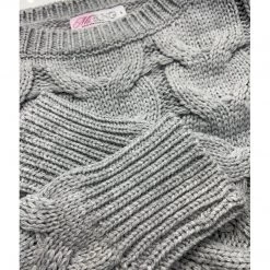 Ms. Bling New Arrivals Justine Cable Knit Sweater