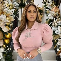 Ms. Bling New Arrivals Perfection Rhinestone Blouse 💎