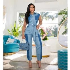 Ms. Bling New Arrivals "Fine Forever" Denim Jumpsuit