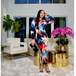 Ms. Bling New Arrivals "Painted On" Stretch Dress