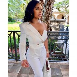 Ms. Bling “Milly” Single Shoulder Suit 🤍