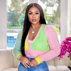 Ms. Bling New Arrivals Diamond Girl Cropped Cardigan