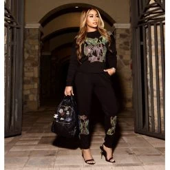 Ms. Bling New Arrivals "Untouchable" Crystal Knit Jogger Set