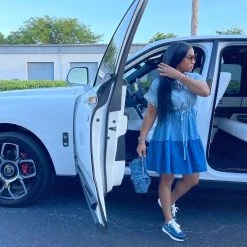 Ms. Bling “Blair” Denim & Pearl Dress New Arrivals